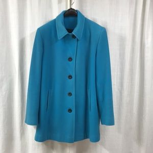 Wool Pea Coat.  Happy Blue!